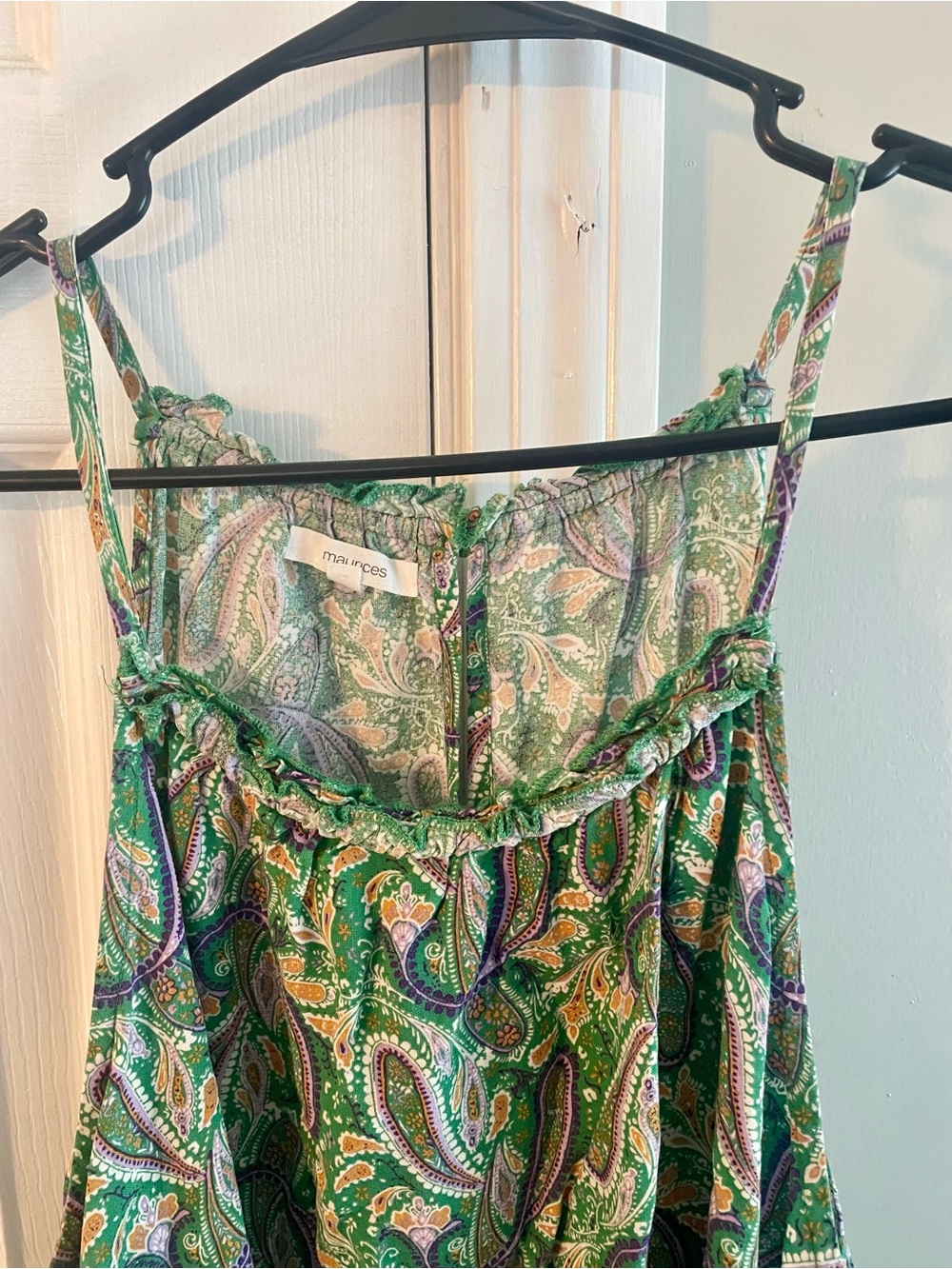 Maurices Green Paisley Spaghetti Strap Tank - Picture 2 of 3